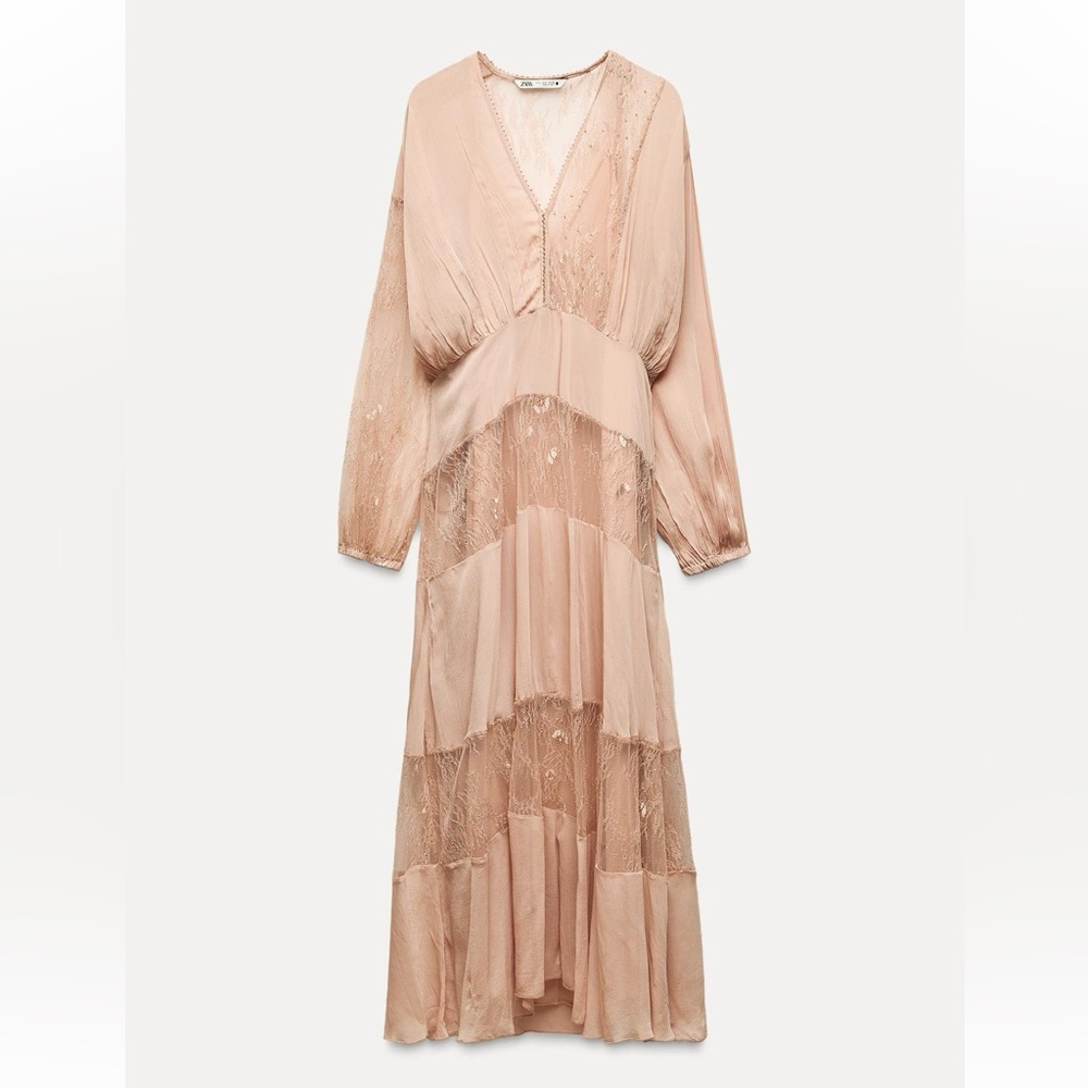 Zara ZW collection combination lace dress